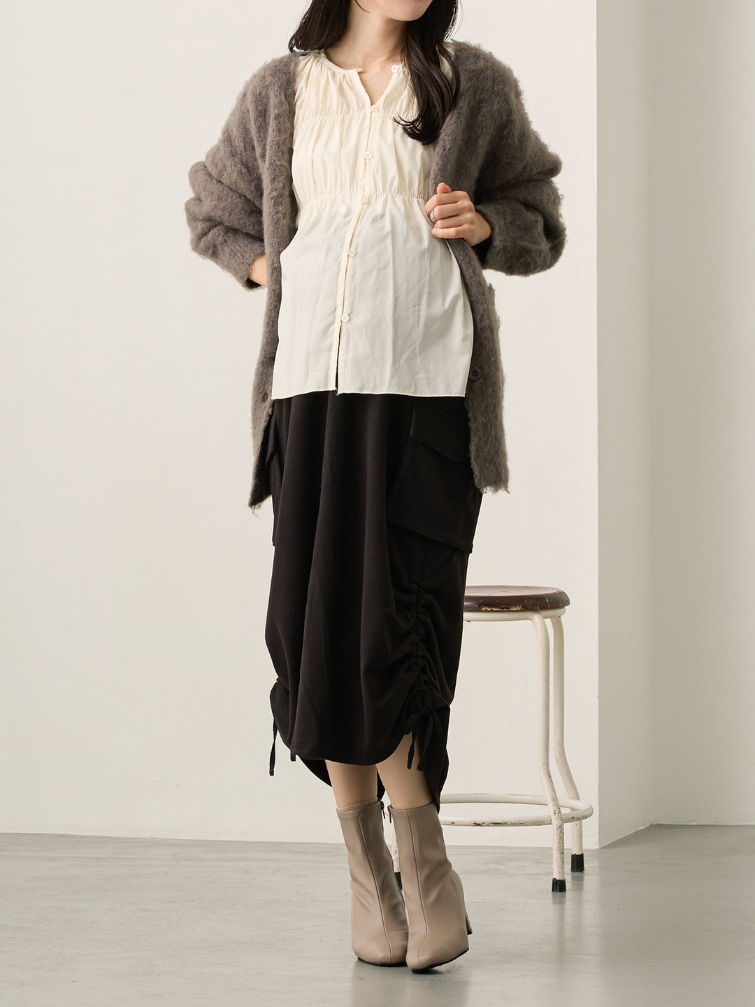 ふわシャギーカーディガン Gray