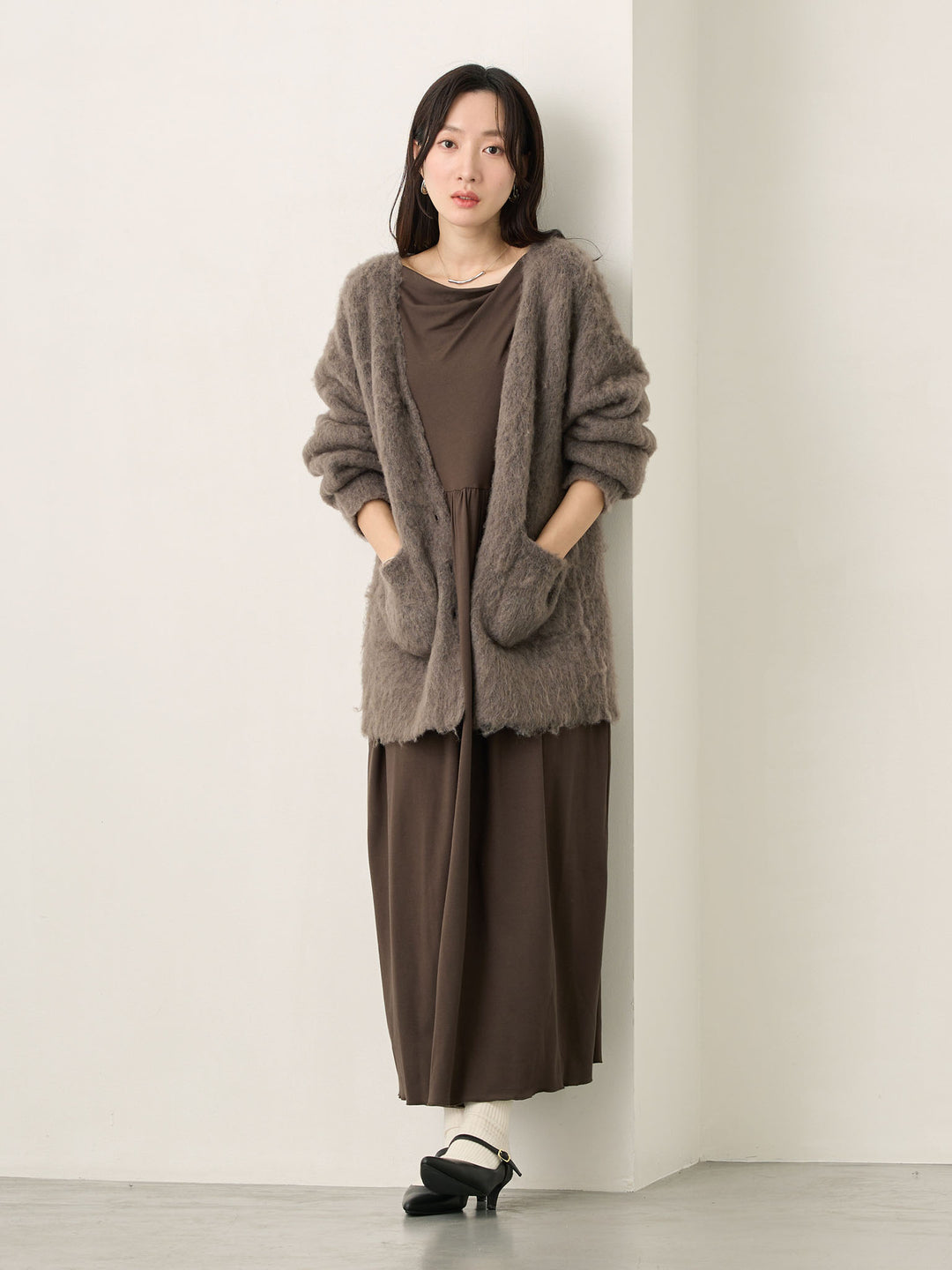 ふわシャギーカーディガン Gray