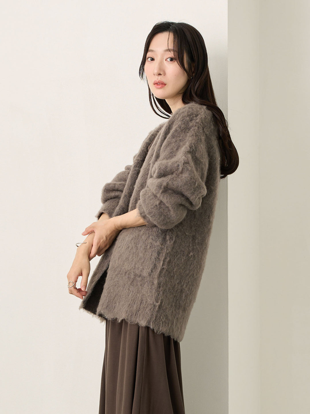 ふわシャギーカーディガン Gray