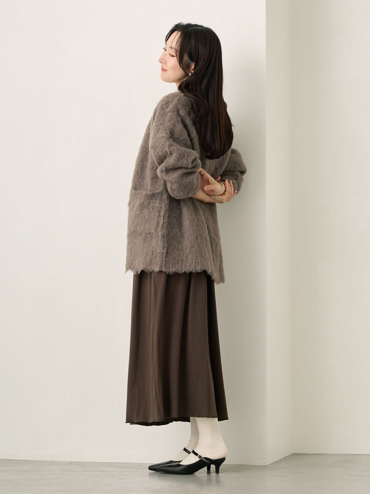 垂坠领连衣裙（炭灰色）