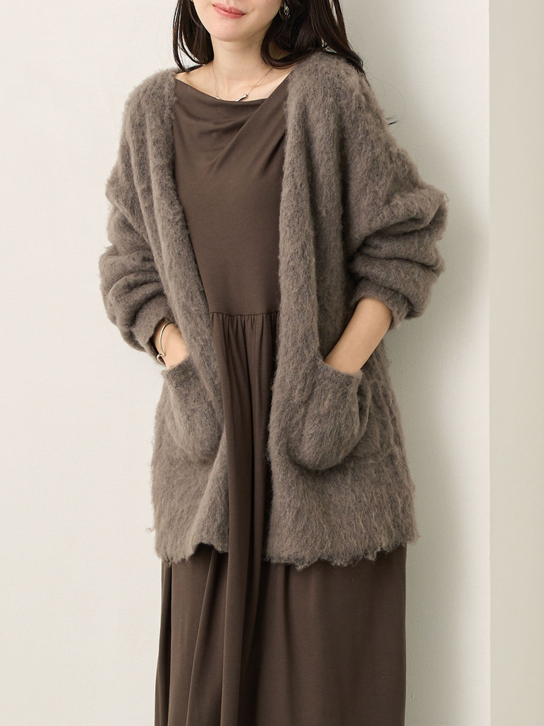 ふわシャギーカーディガン Gray