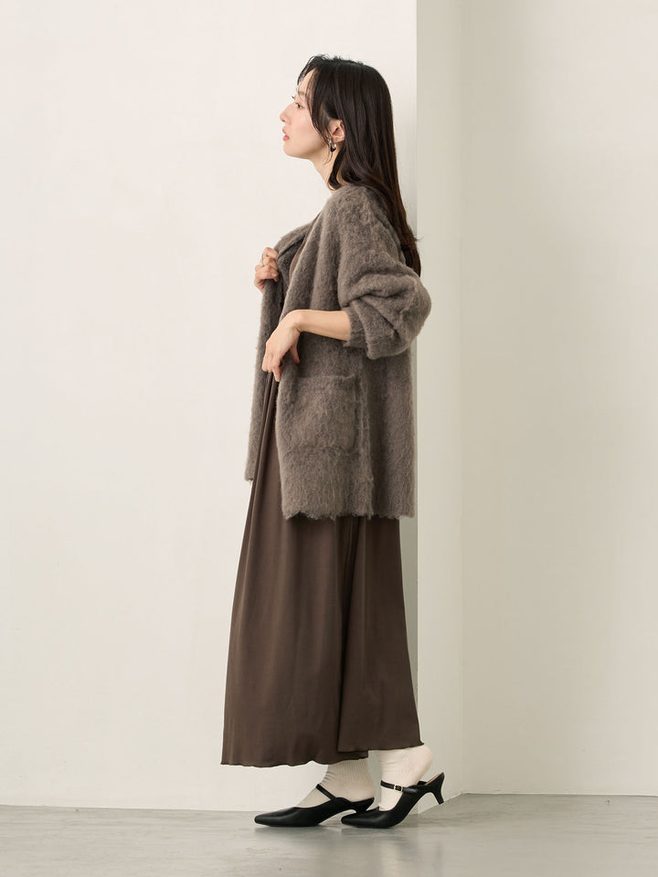 垂坠领连衣裙（炭灰色）