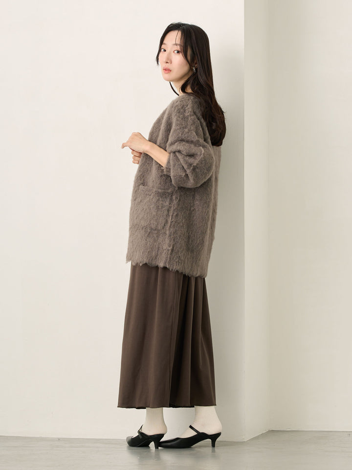 垂坠领连衣裙（炭灰色）