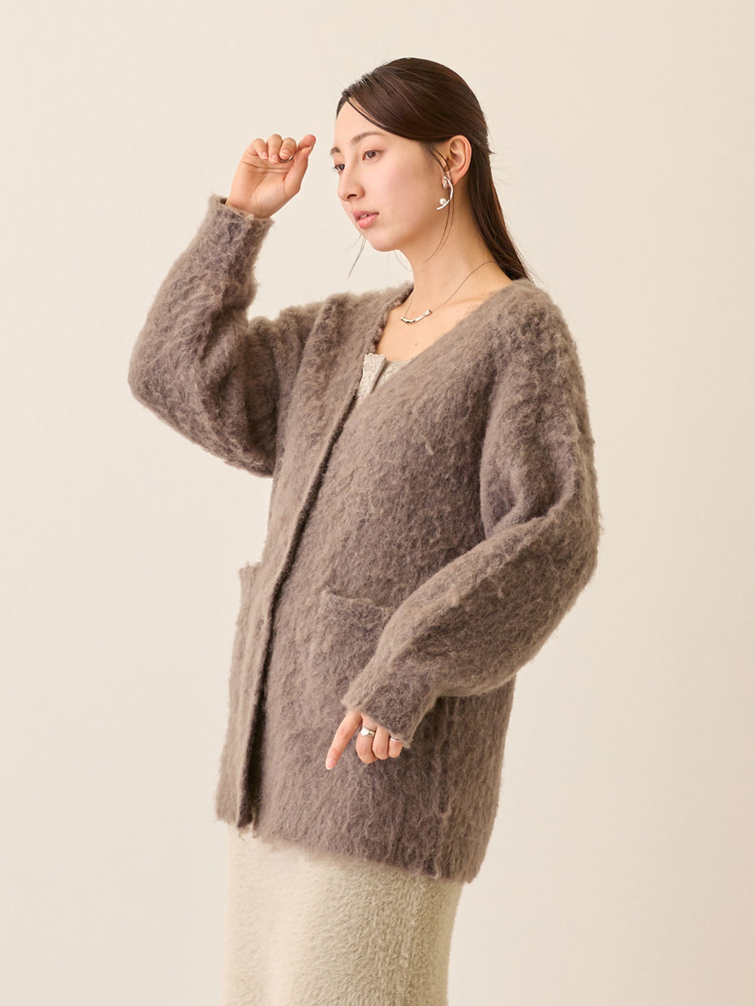 ふわシャギーカーディガン Gray