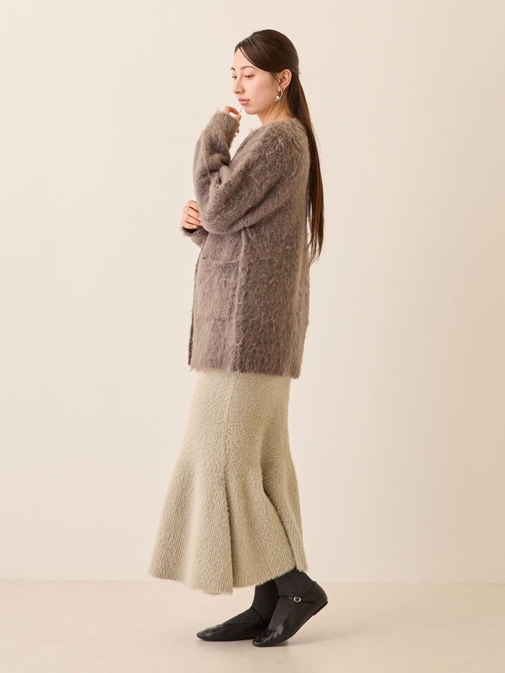 シャギーニットマーメイドスカート Light gray