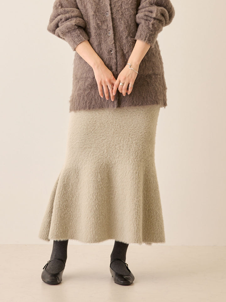シャギーニットマーメイドスカート Light gray