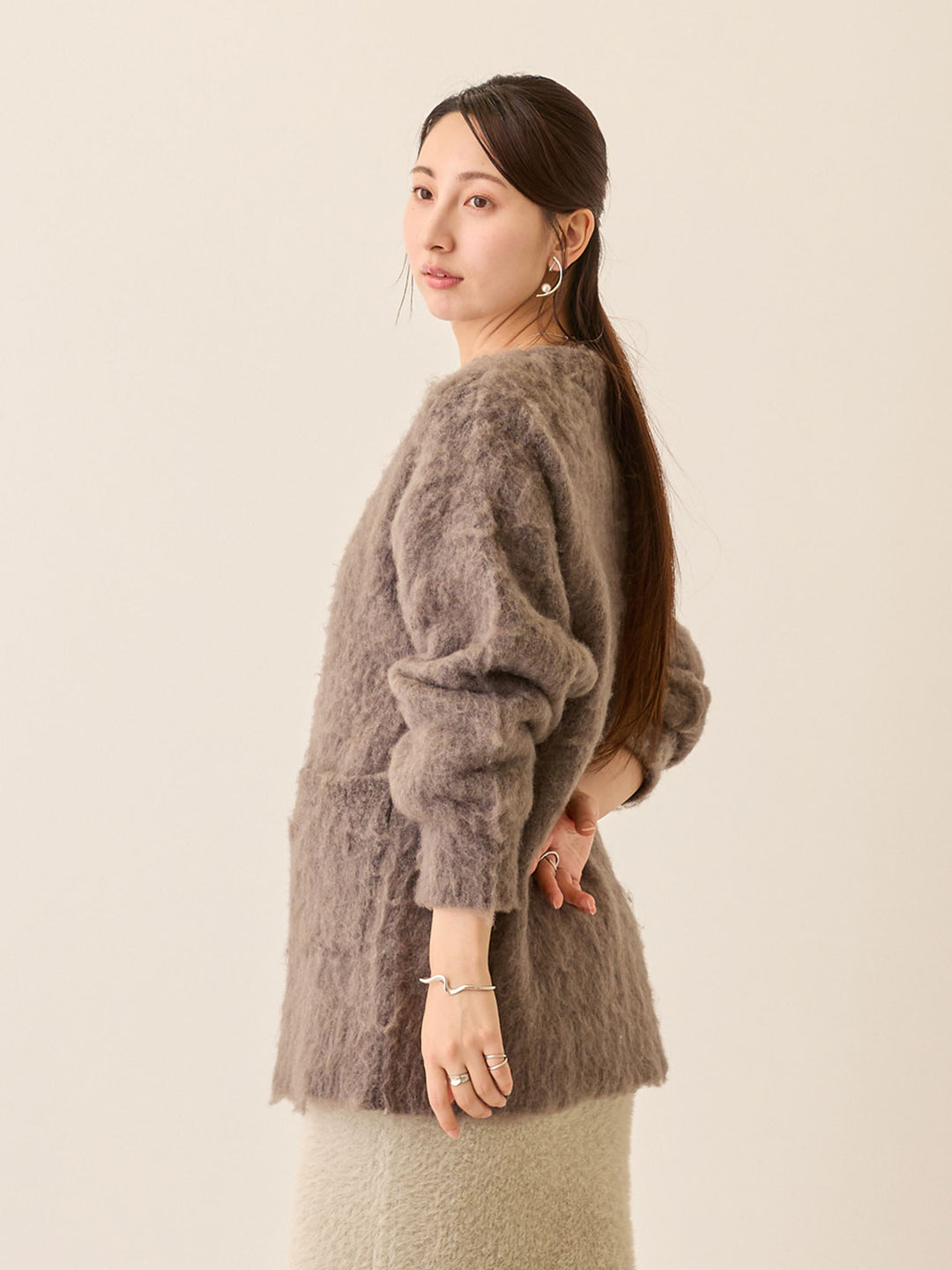 ふわシャギーカーディガン Gray