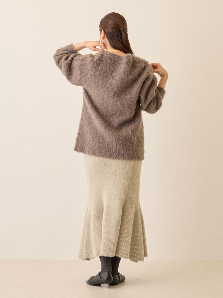 シャギーニットマーメイドスカート Light gray
