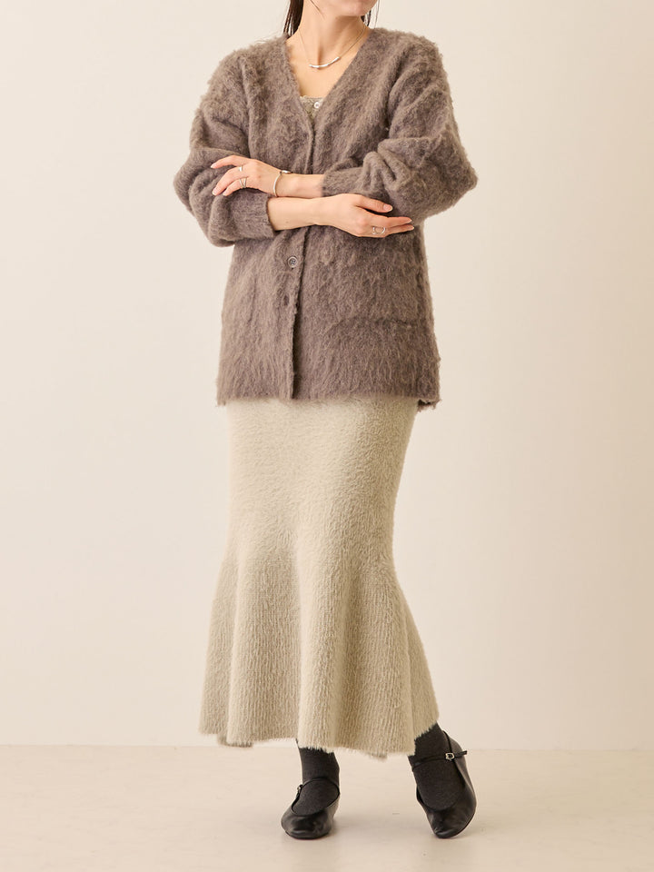 シャギーニットマーメイドスカート Light gray