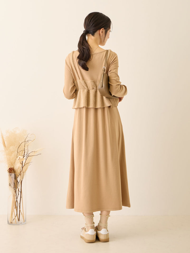 ビスチェドッキング起毛ワンピース Beige