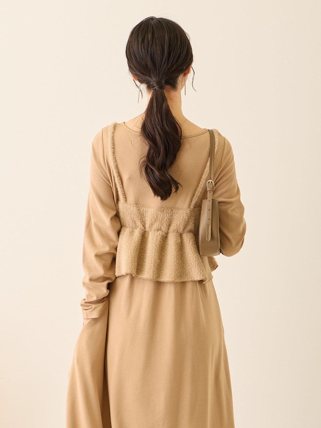 ビスチェドッキング起毛ワンピース Beige