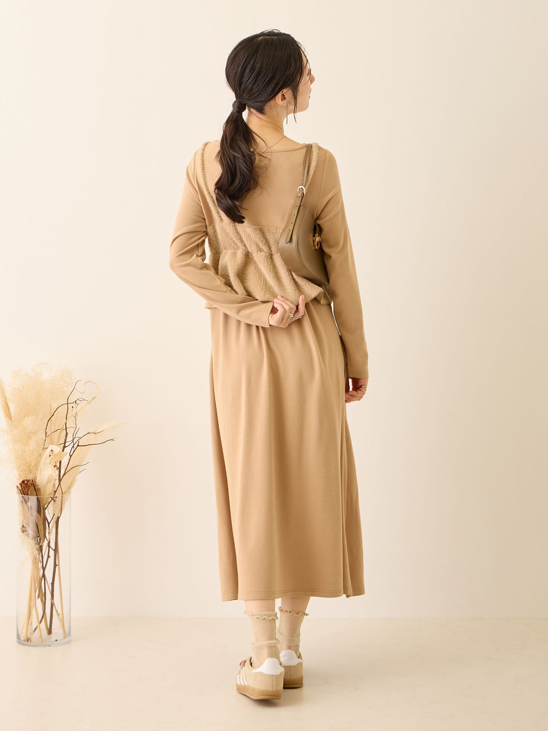ビスチェドッキング起毛ワンピース Beige