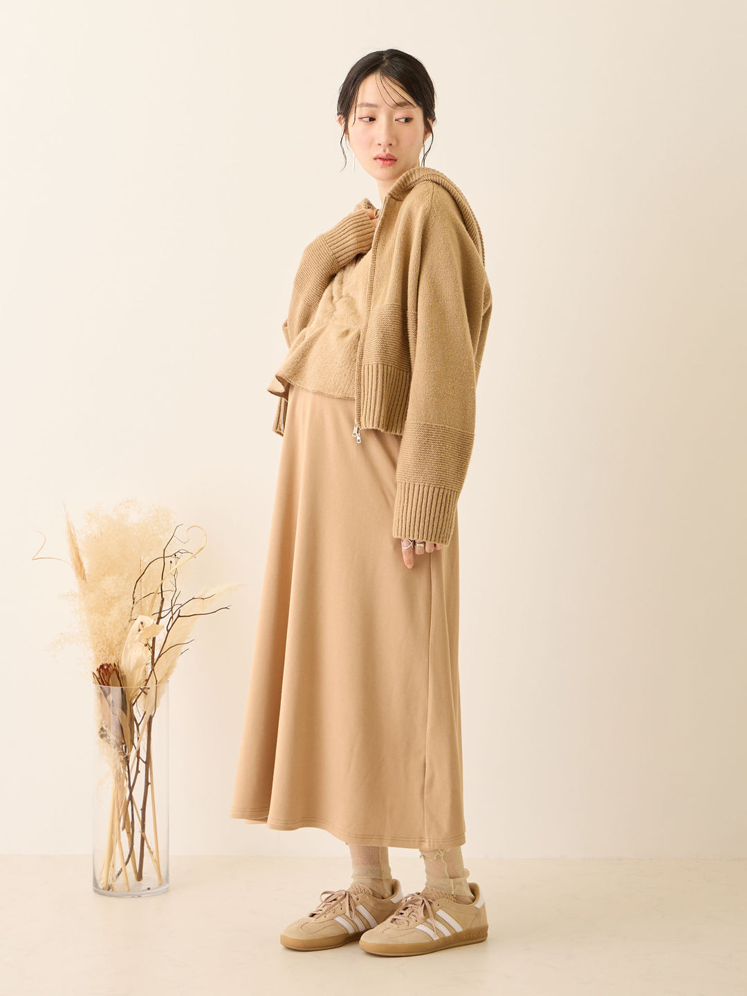 ビスチェドッキング起毛ワンピース Beige