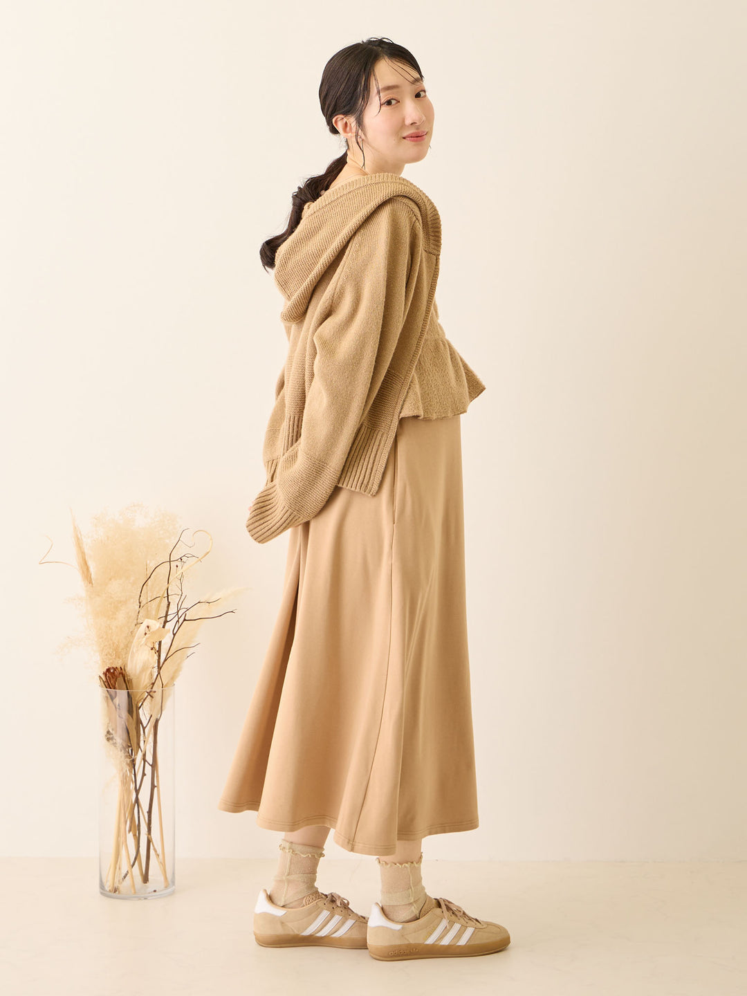 ビスチェドッキング起毛ワンピース Beige