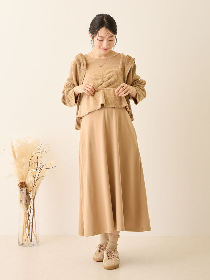 ビスチェドッキング起毛ワンピース Beige