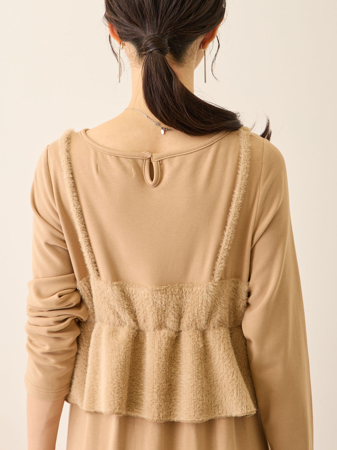 ビスチェドッキング起毛ワンピース Beige
