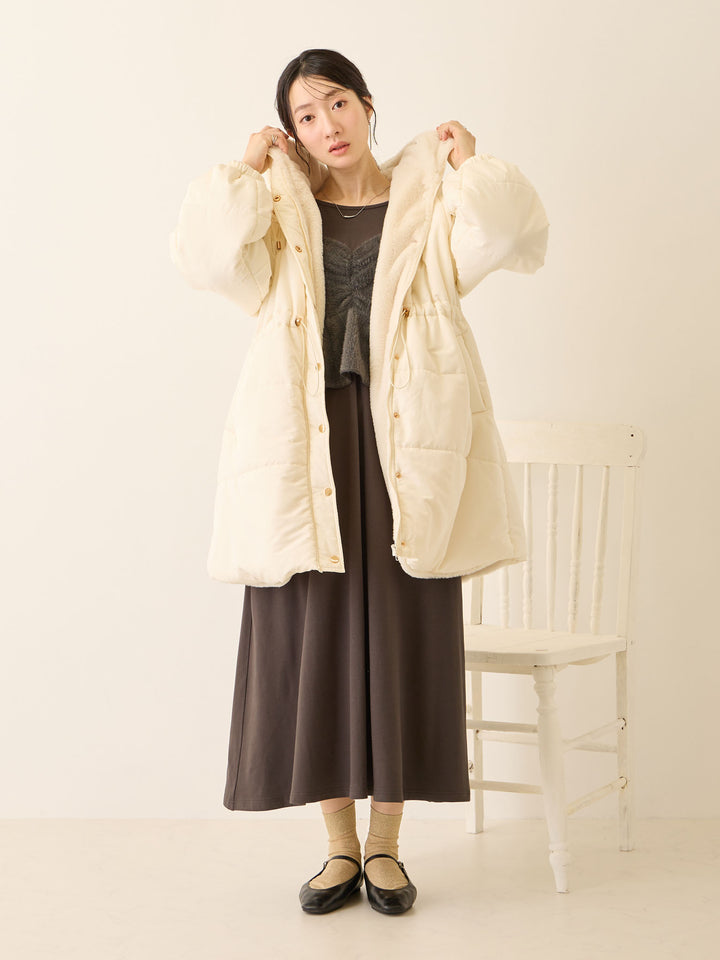 [孕妇/产后] 鸭绒外套 米色填充外套