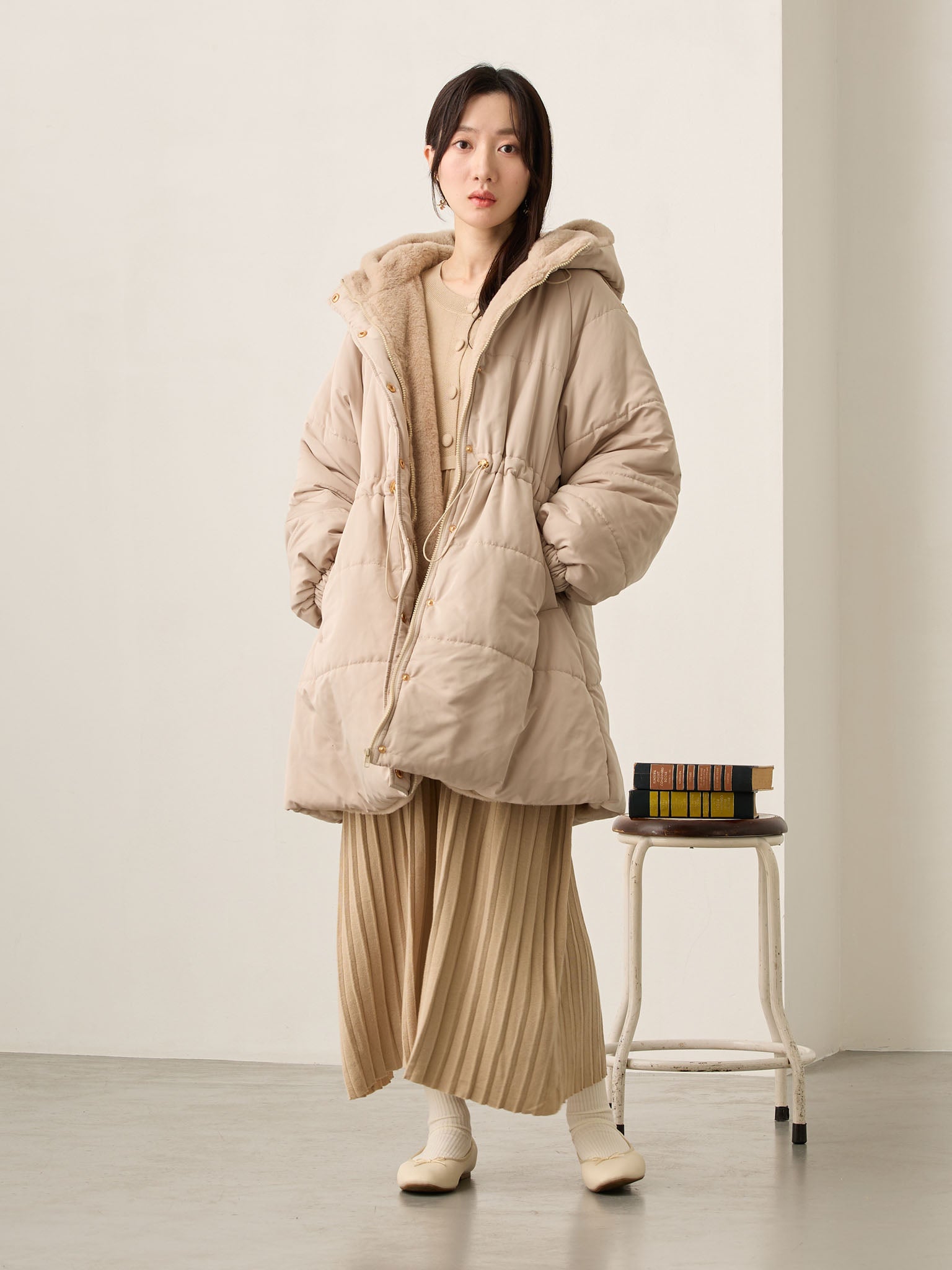 MARK&LONA 新品未使用　レディース冬用中綿アウター tiptop（ティップトップ） ブルゾン アウター 中綿ファー使いマルチway