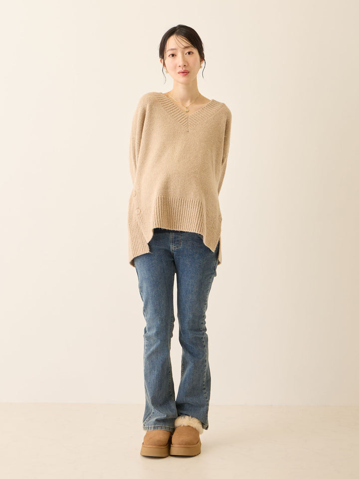 マタニティフレアデニム Blue