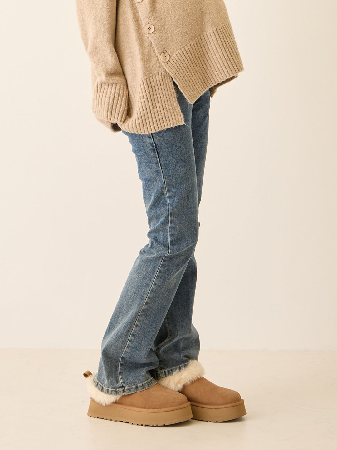 マタニティフレアデニム Blue