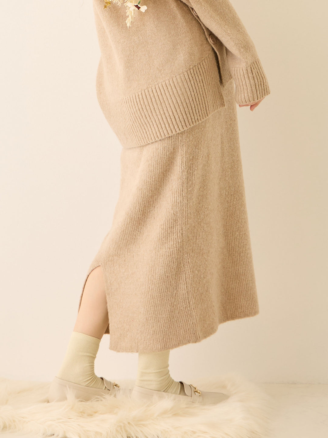 ニットタイトスカート Beige