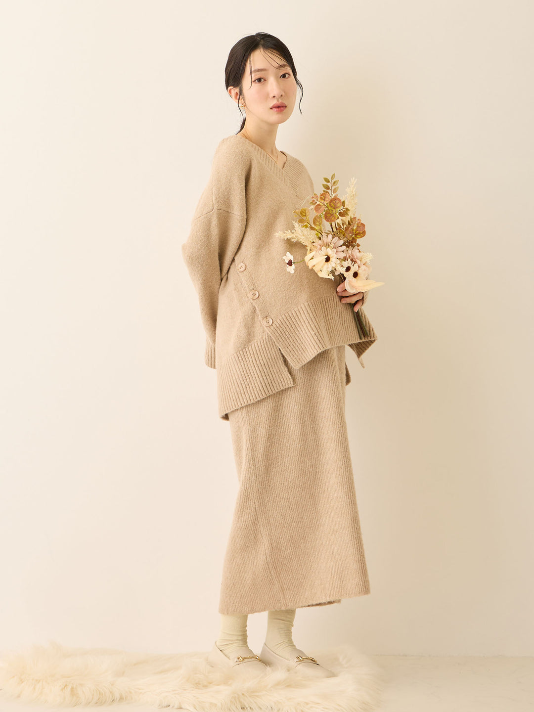 ニットタイトスカート Beige