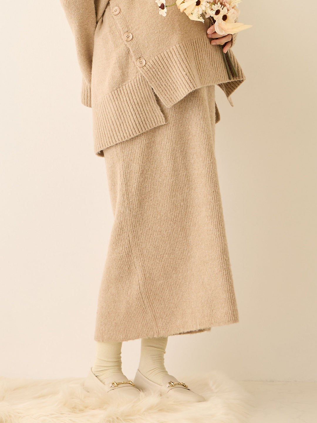 ニットタイトスカート Beige