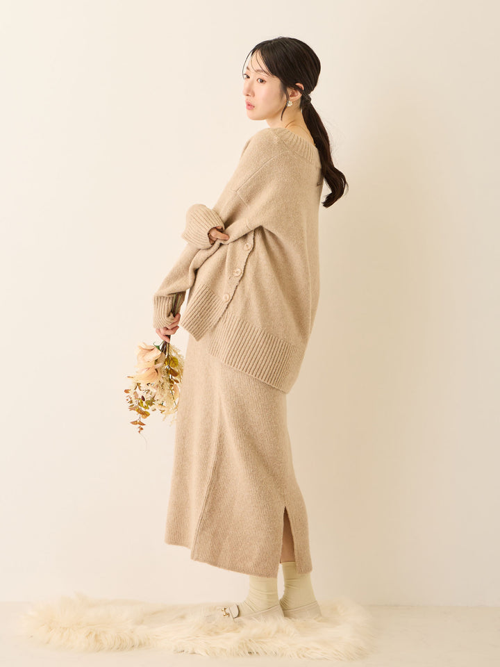 ニットタイトスカート Beige