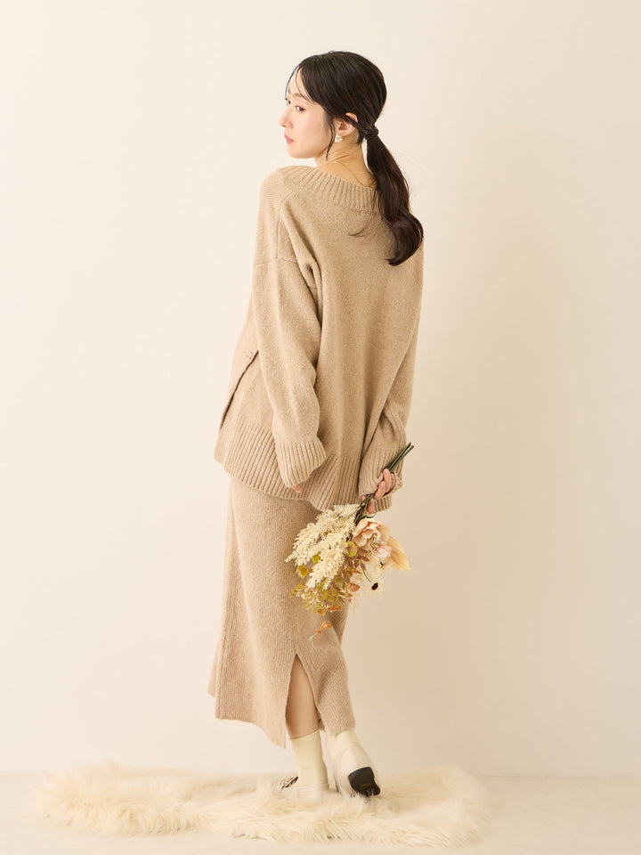 ニットタイトスカート Beige