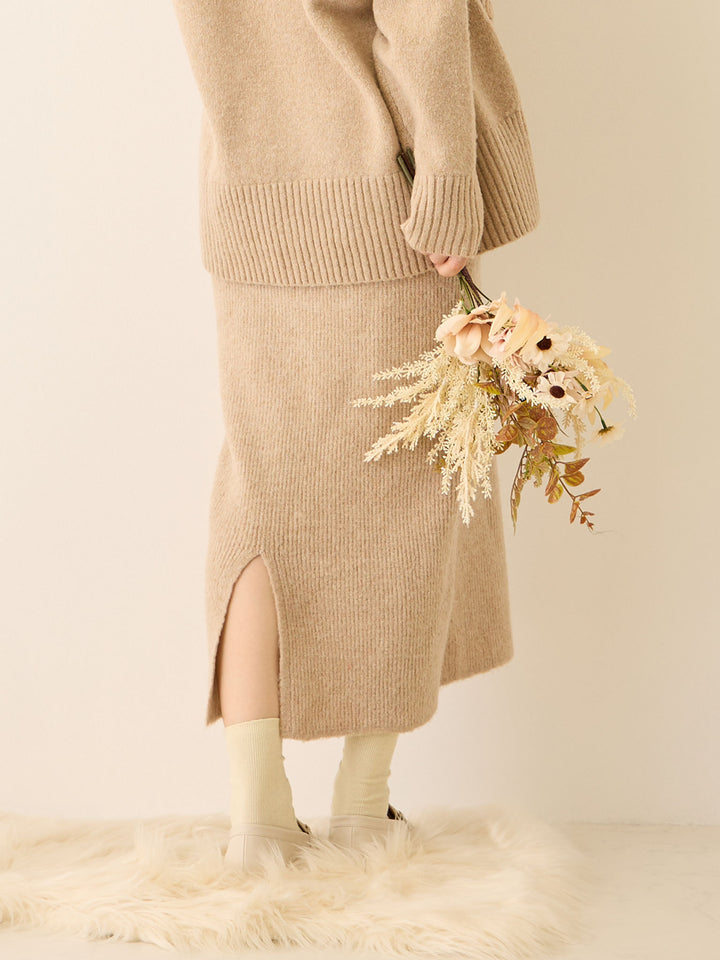 ニットタイトスカート Beige