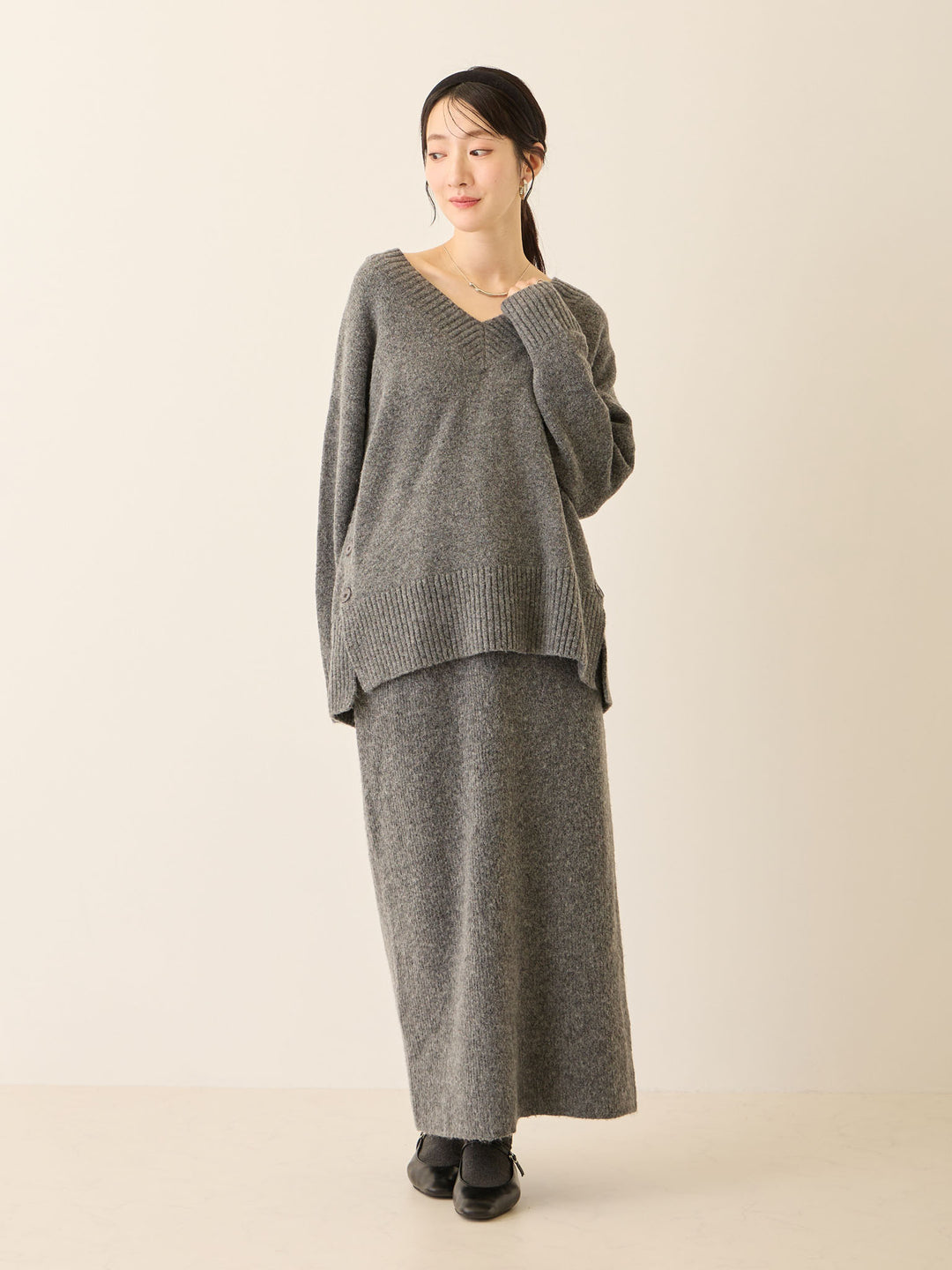 ニットタイトスカート Gray