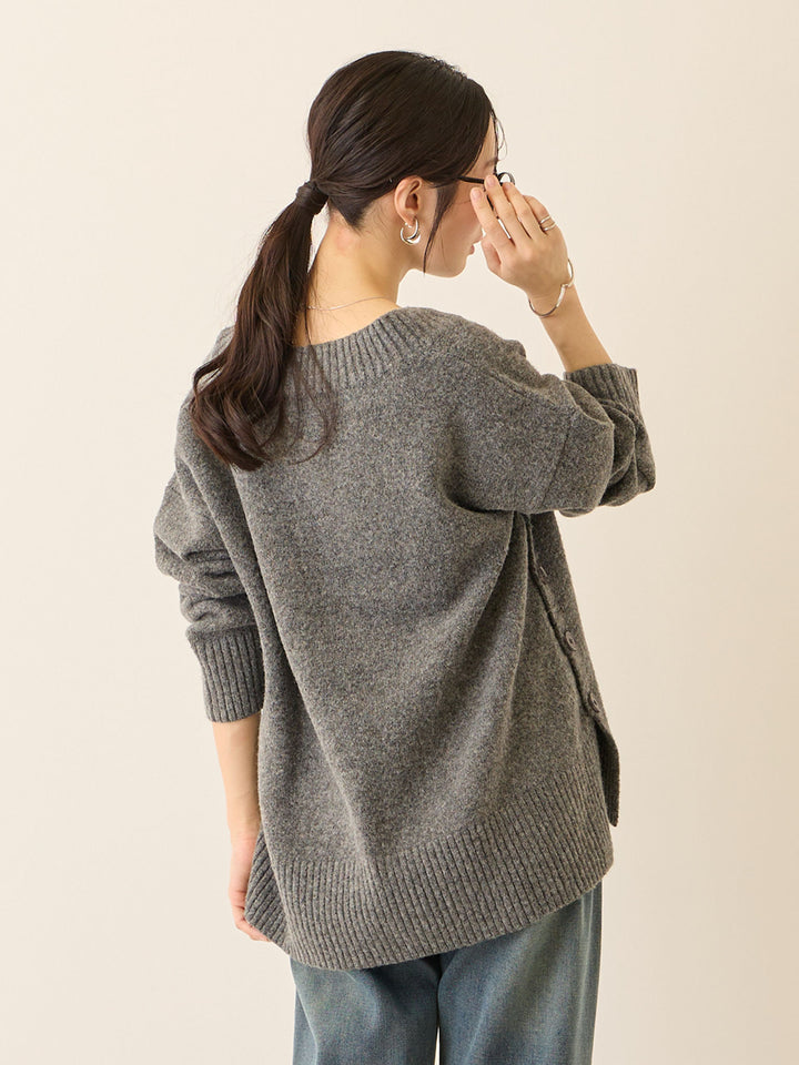 Vネックゆるニットトップス Gray