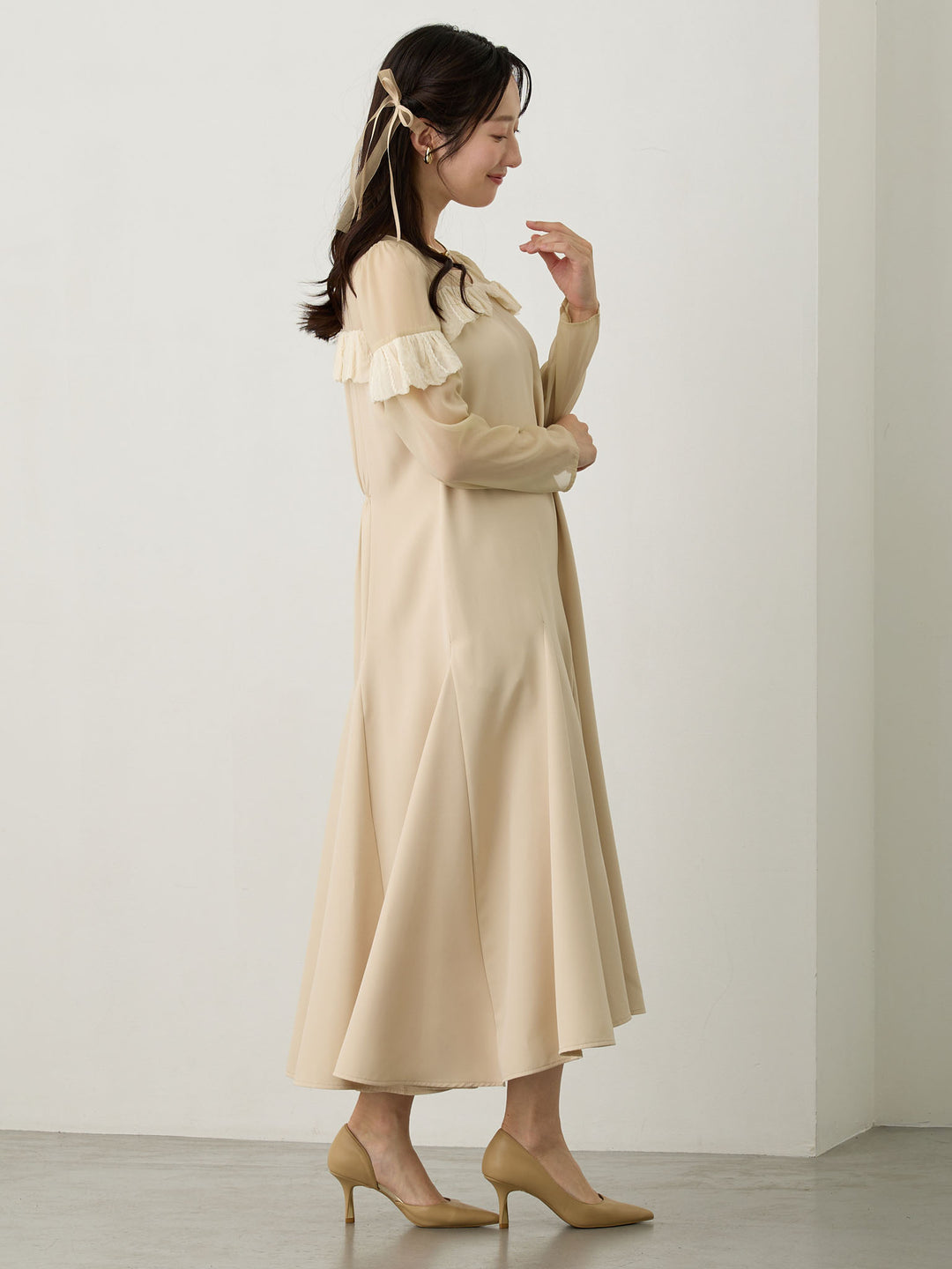 パフチュールドレス Beige