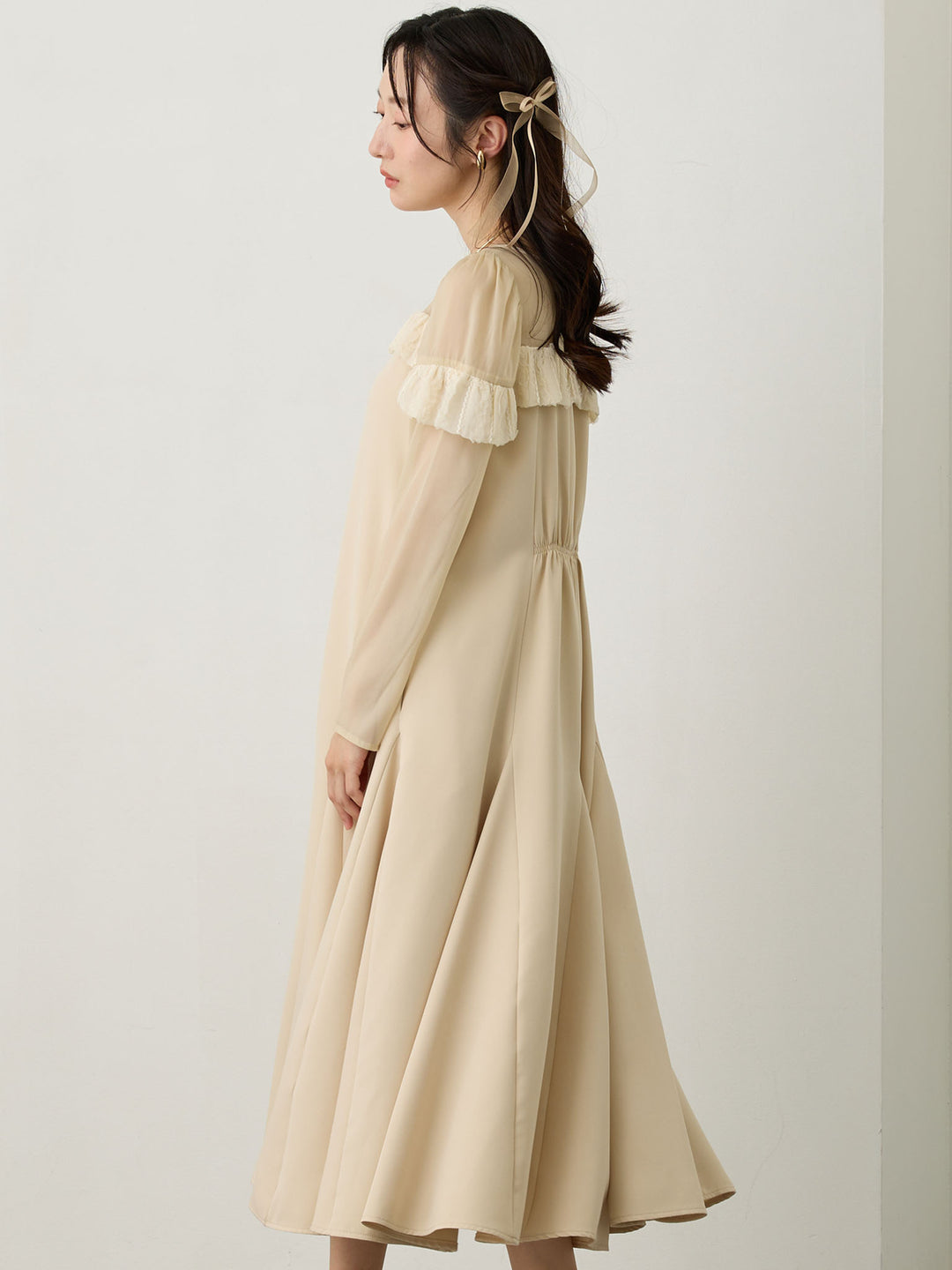 パフチュールドレス Beige