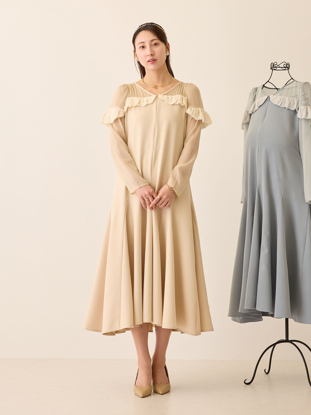 パフチュールドレス Beige