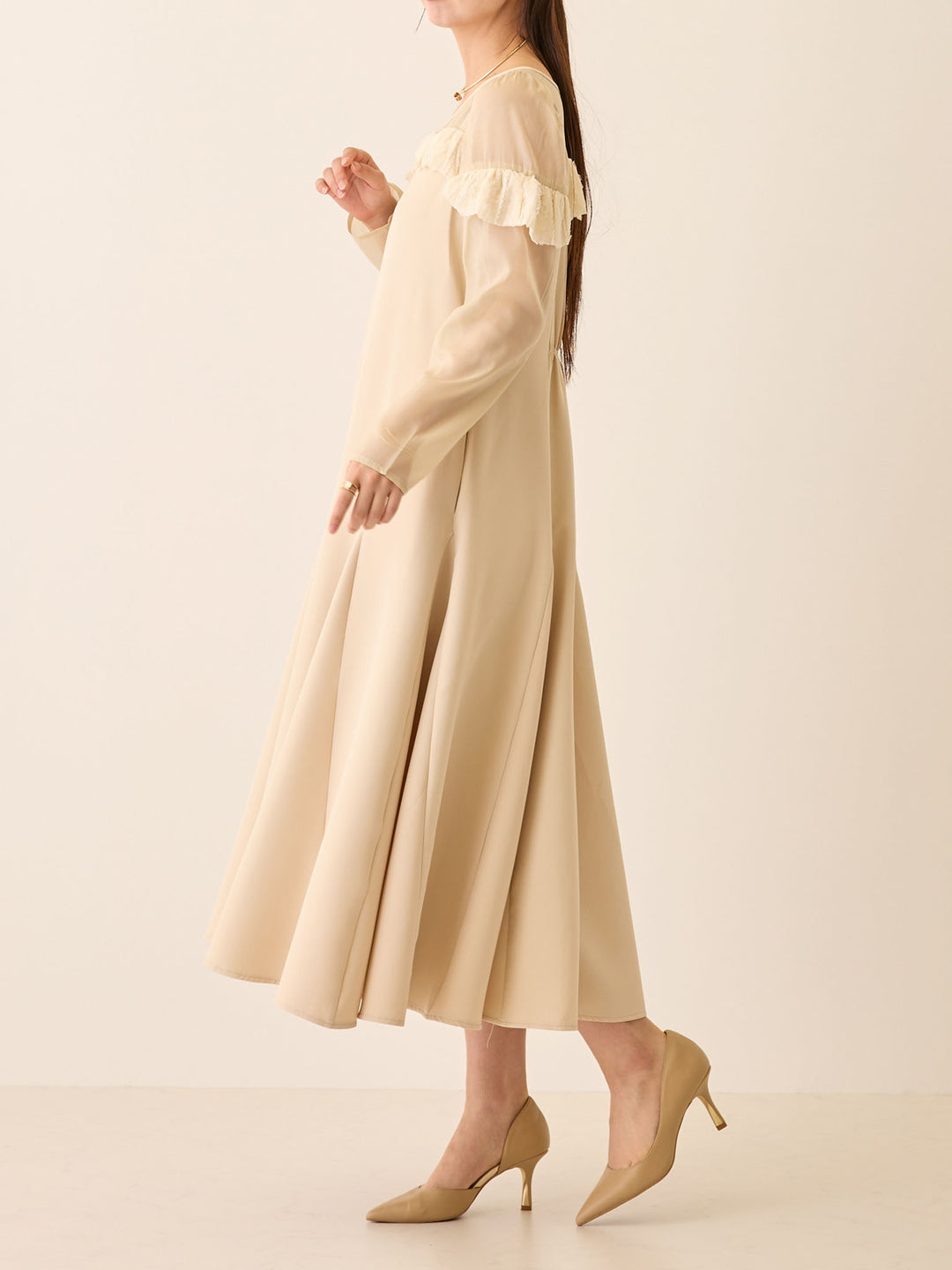 パフチュールドレス Beige