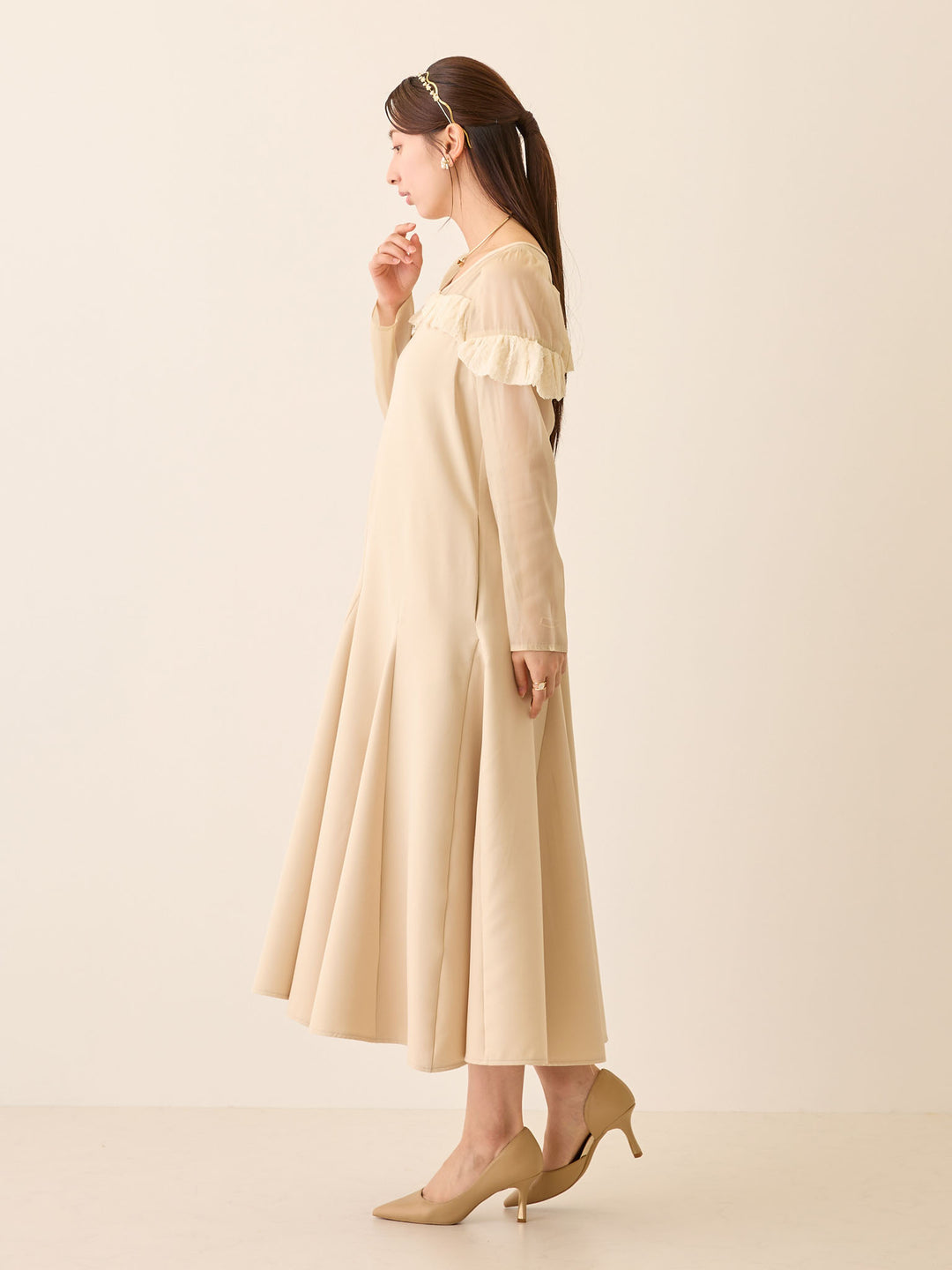 パフチュールドレス Beige