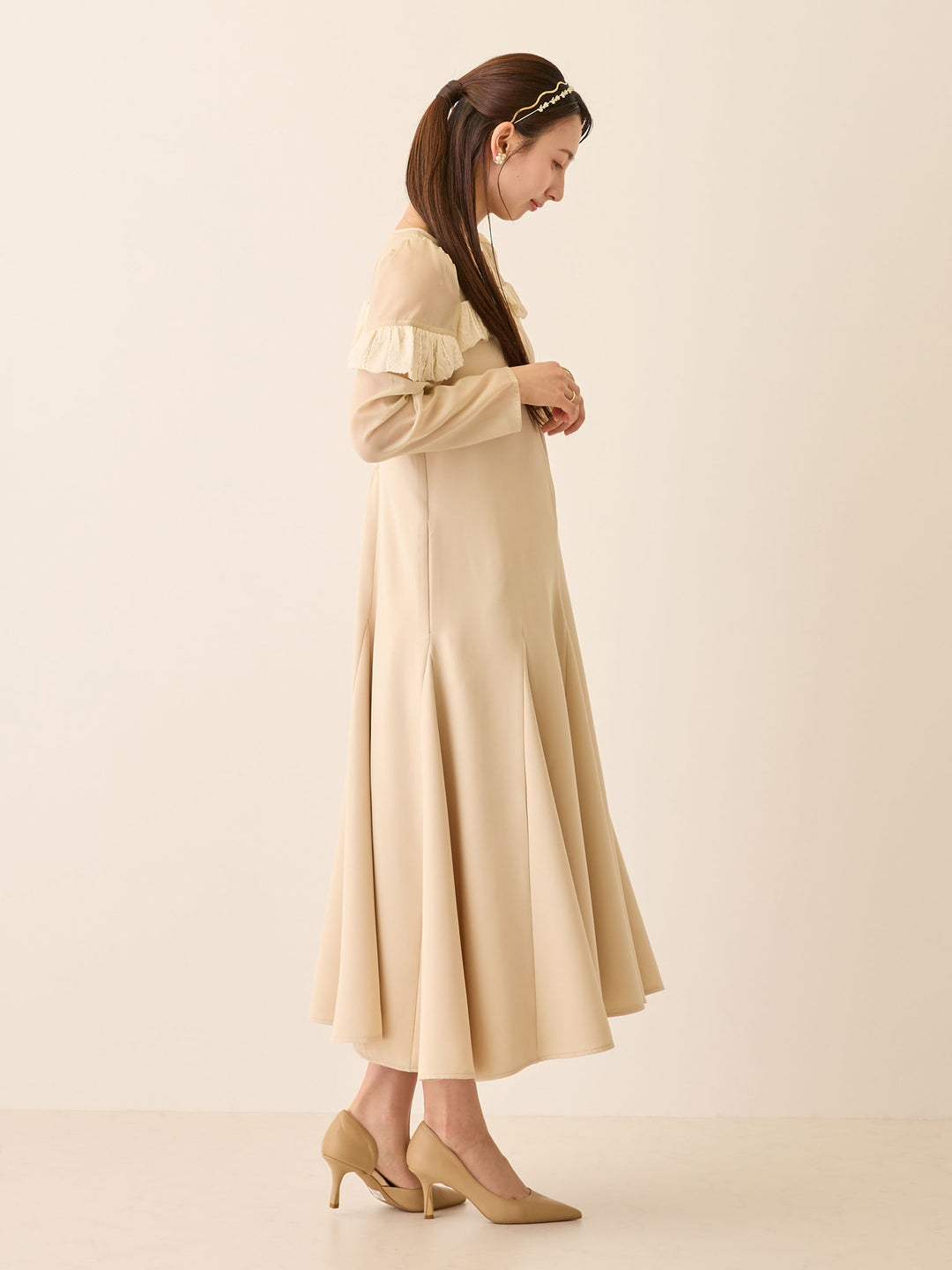 パフチュールドレス Beige