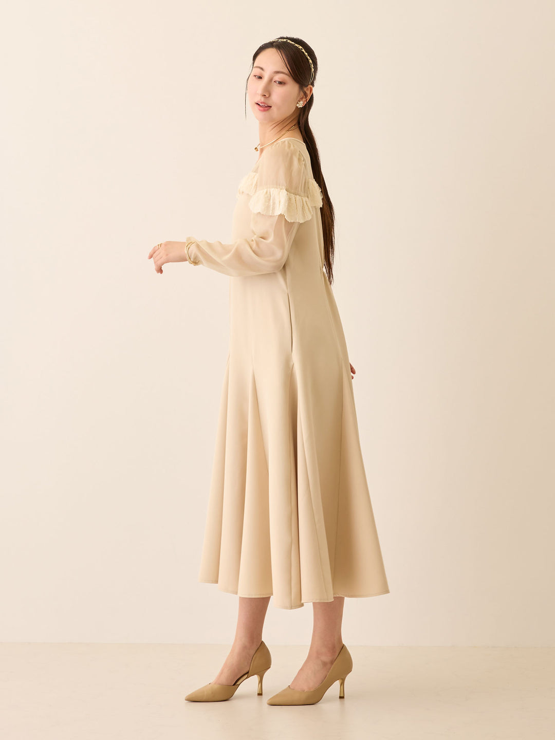 パフチュールドレス Beige