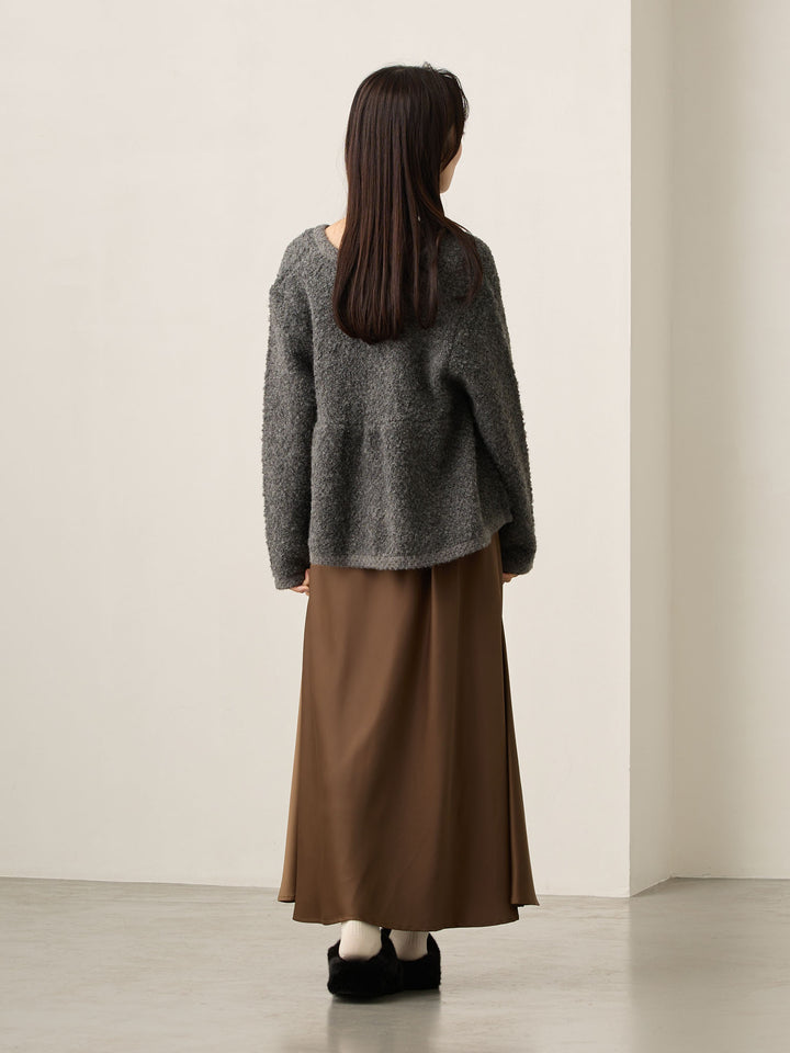 略带人鱼纹缎面裙 棕色