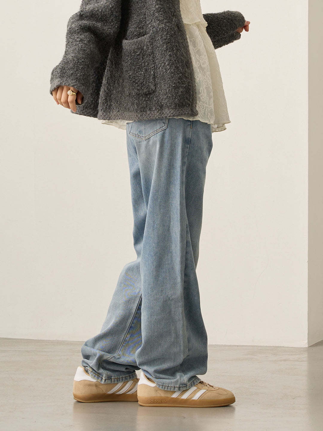 マタニティロングデニム Light blue