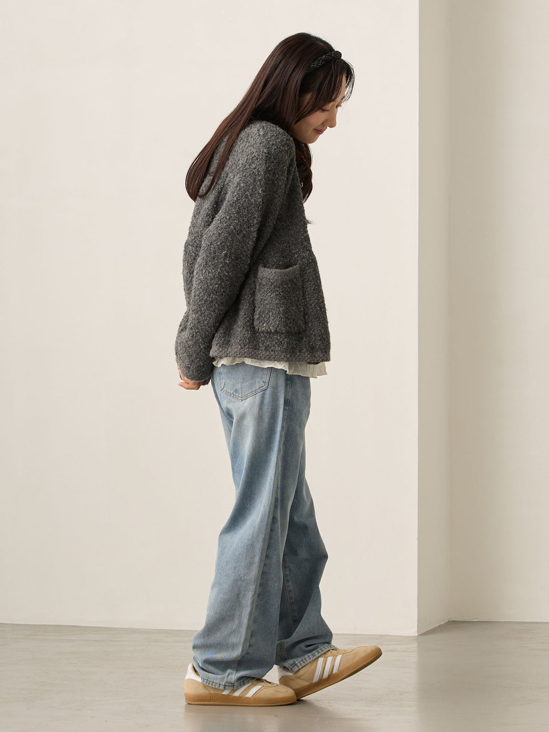 マタニティロングデニム Light blue