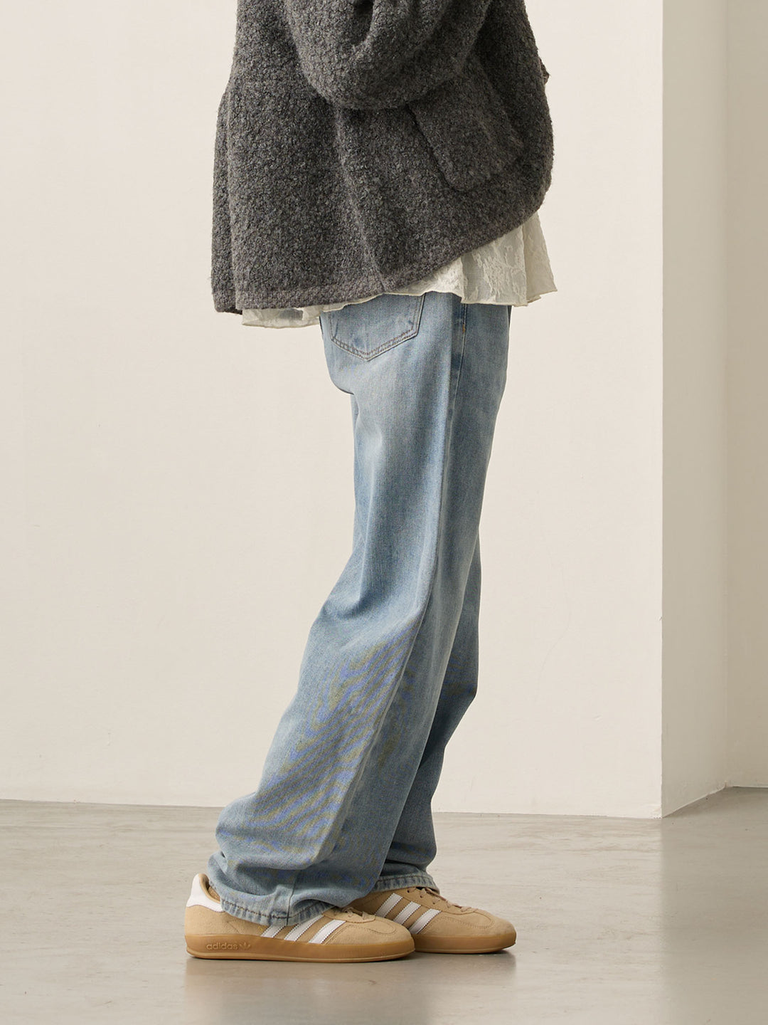 マタニティロングデニム Light blue