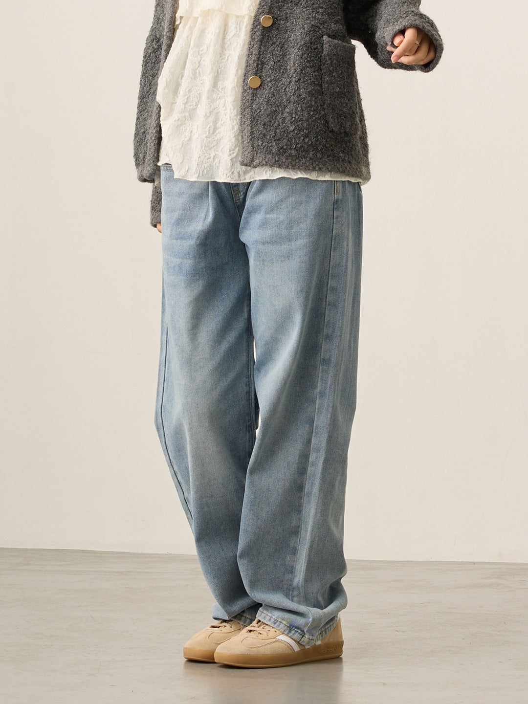 マタニティロングデニム Light blue