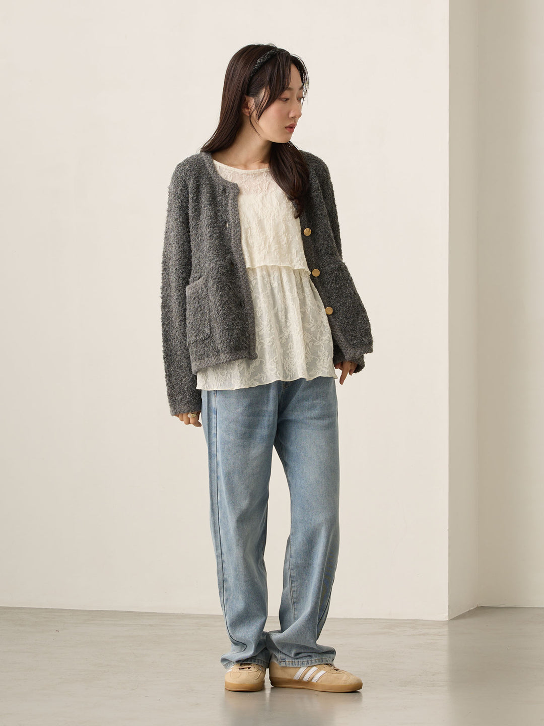 マタニティロングデニム Light blue