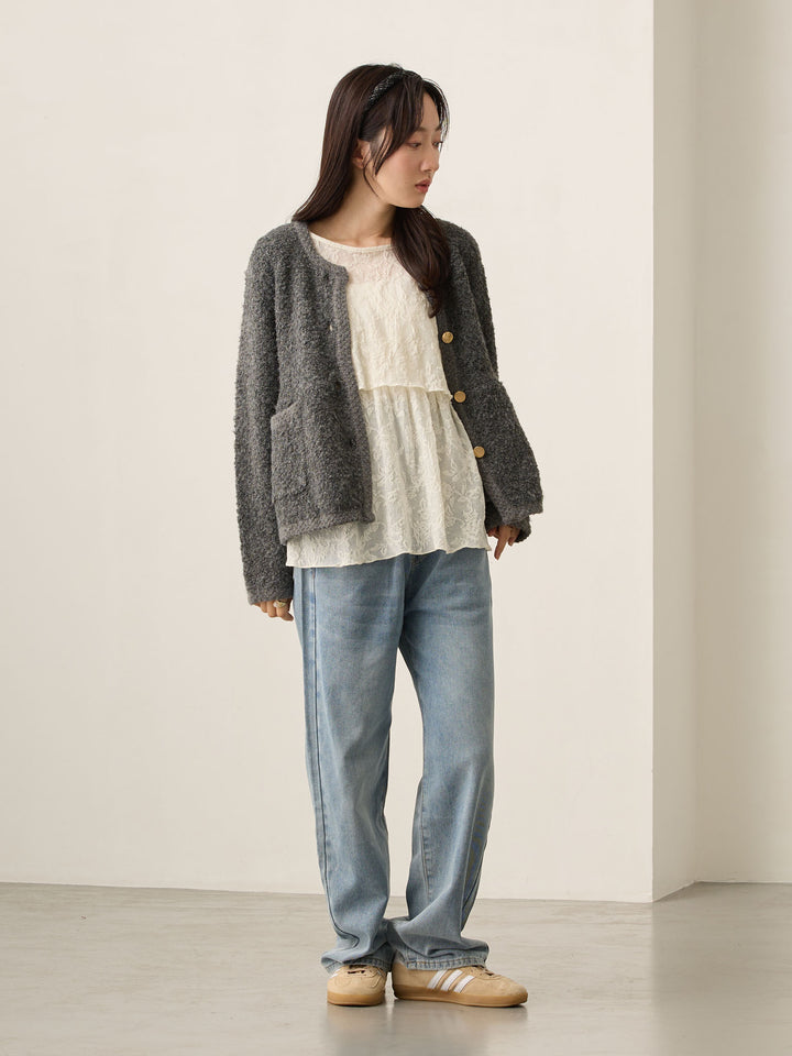 マタニティロングデニム Light blue