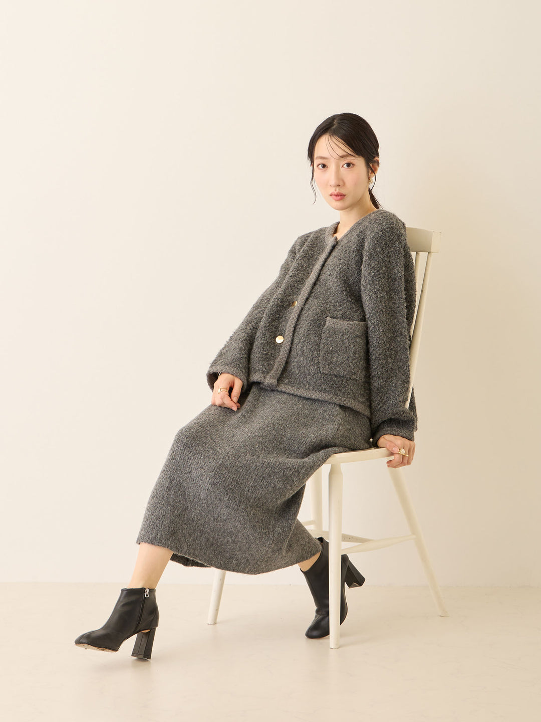 ニットタイトスカート Gray