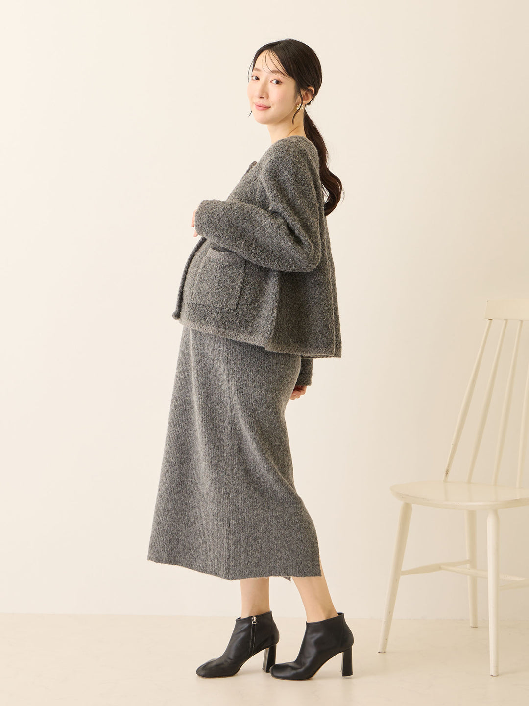 ニットタイトスカート Gray