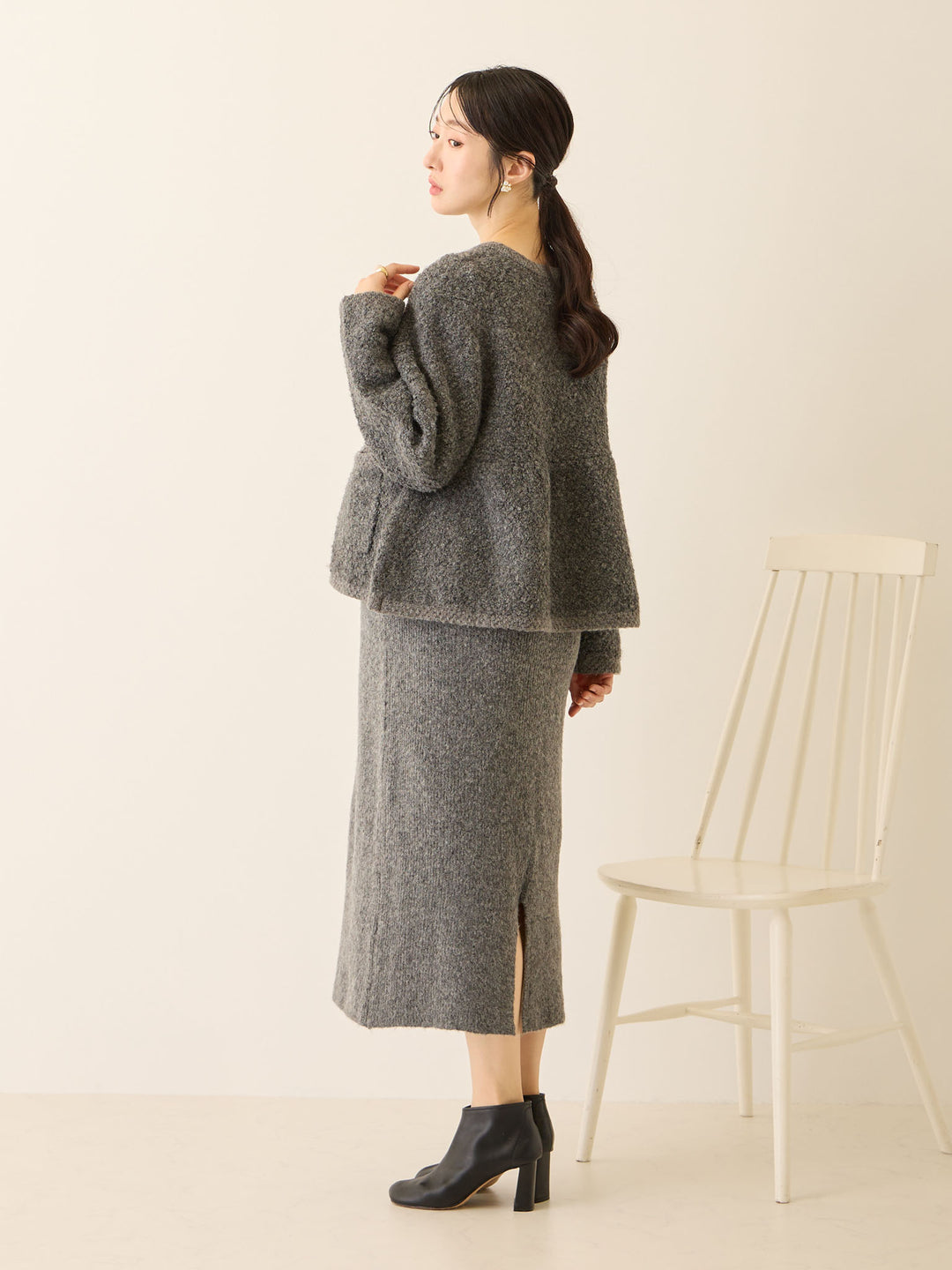 ニットタイトスカート Gray