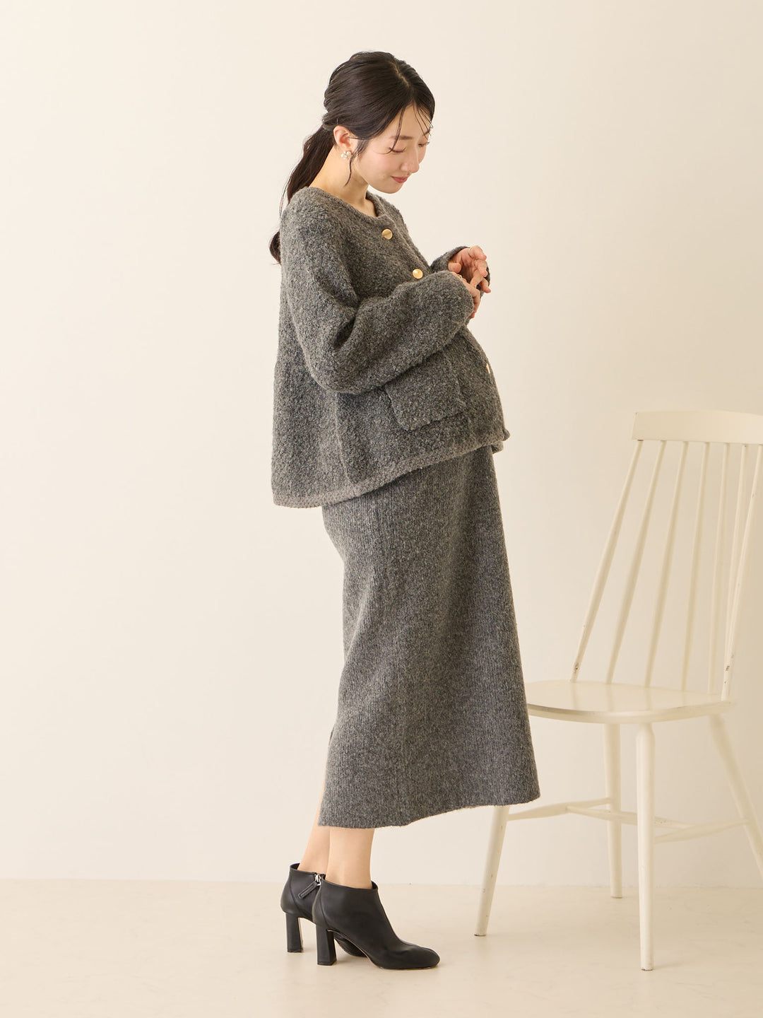 ニットタイトスカート Gray